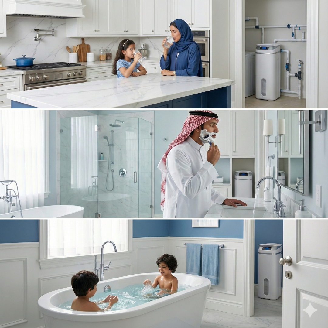 Water filter installation in Riyadh home